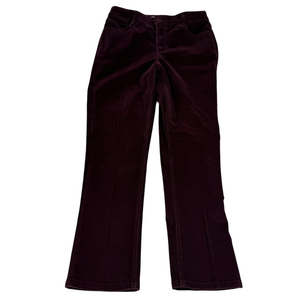Jones New York Lexington Straight Corduroy Pants Plum Burgundy Size 6